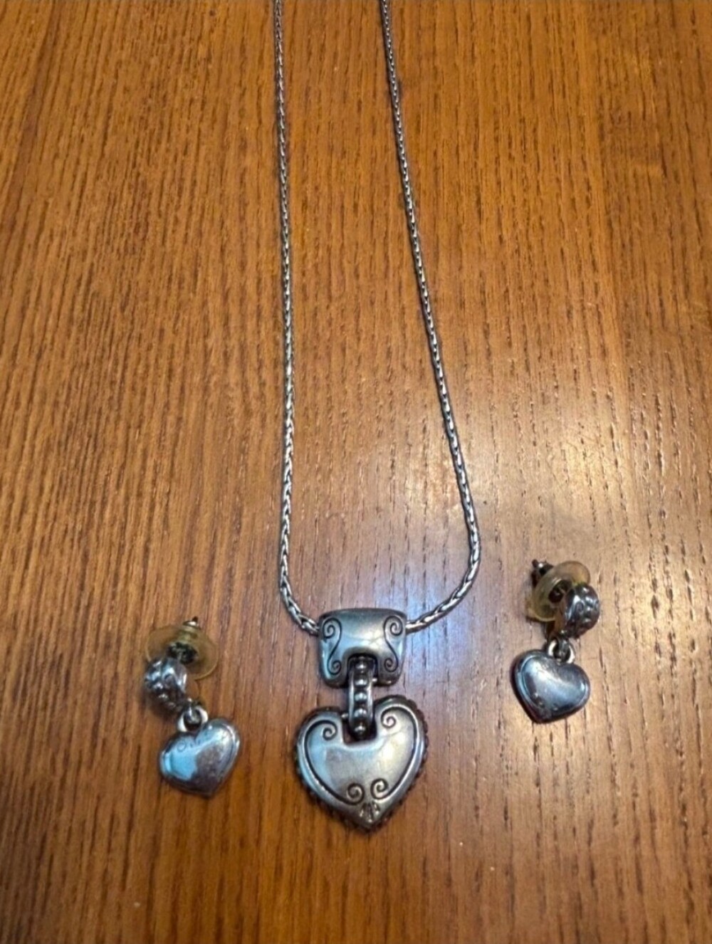 Brighton 16 inch Contempo Heart Necklace with Matching Earrings with Extension